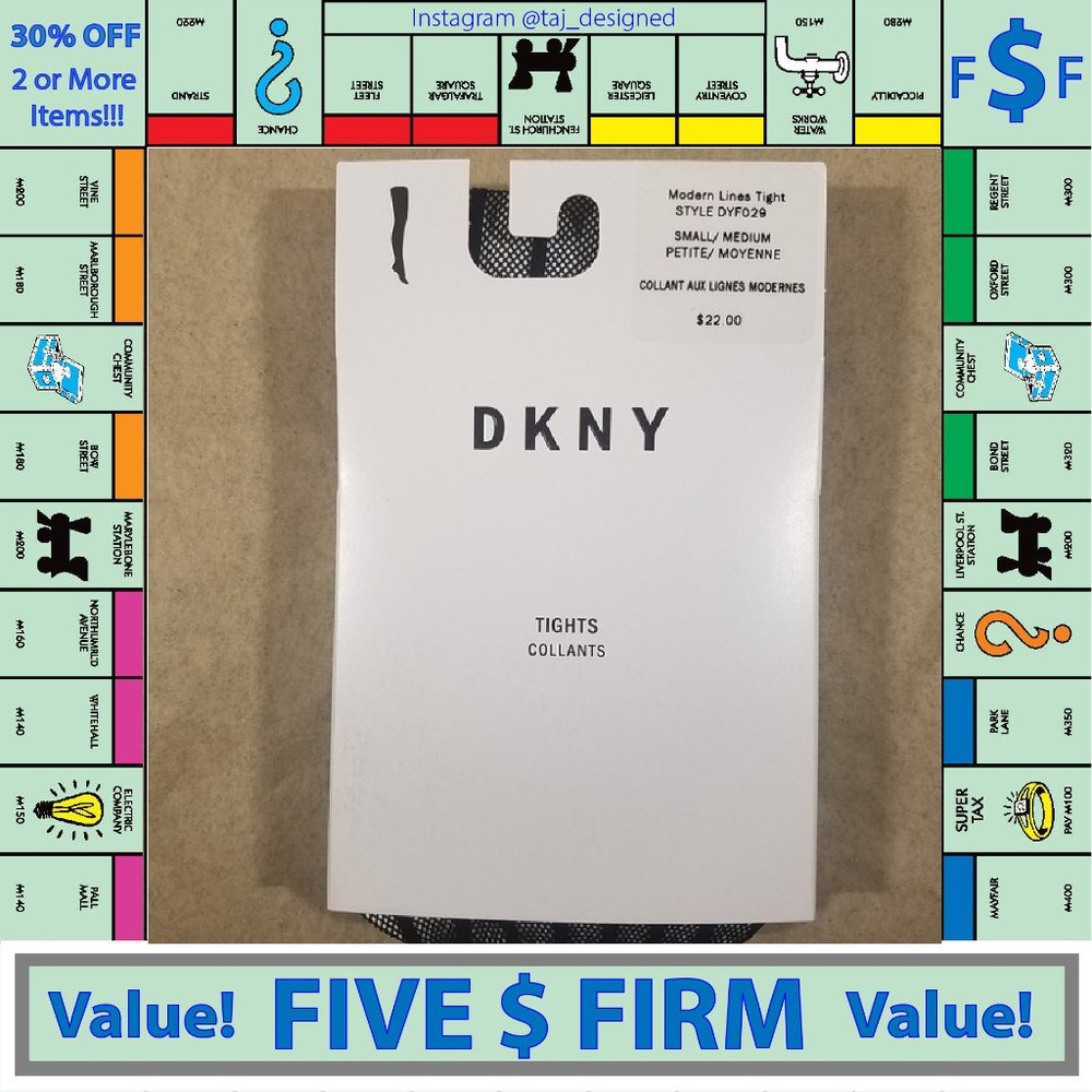 **(2 Pack)** DKNY Modern Line Tights - Black